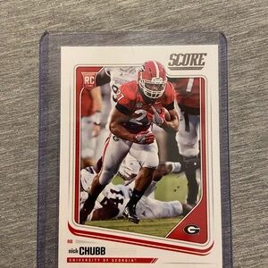 Nick Chubb Georgia Bulldogs 2018 Score Rookie Football Card #365